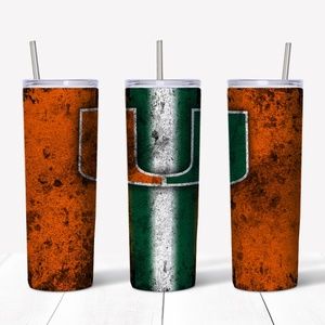 Miami Hurricanes - Grunge 20 Oz Skinny Sublimated Tumbler